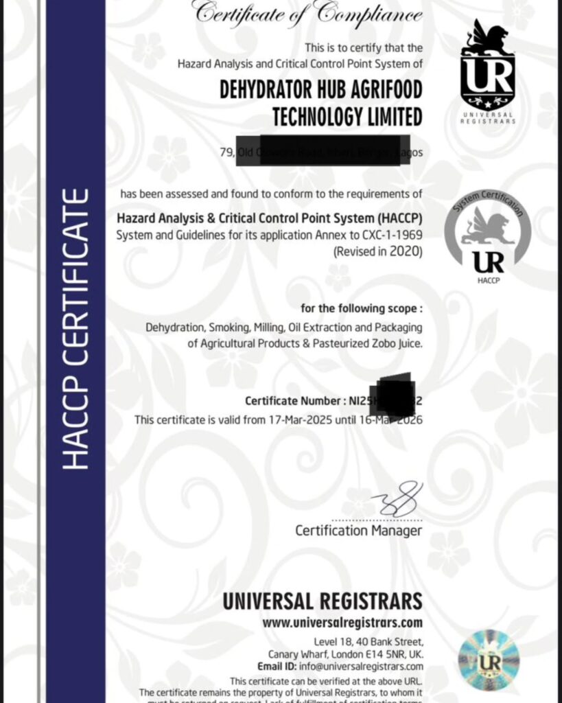 WE DID IT!!! WE ARE HACCP CERTIFIED!!!